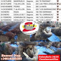 Calendario Monterias 2024/2025 Caza las Castillas